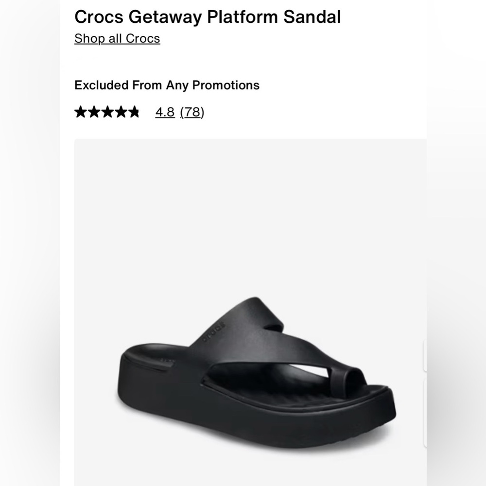 CROCS Women's Classic Black Sandals